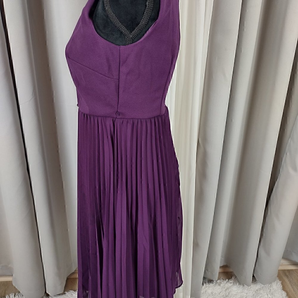 Shelby & Palmer Purple Pleated Dress Size 6 - Picture 3 of 11